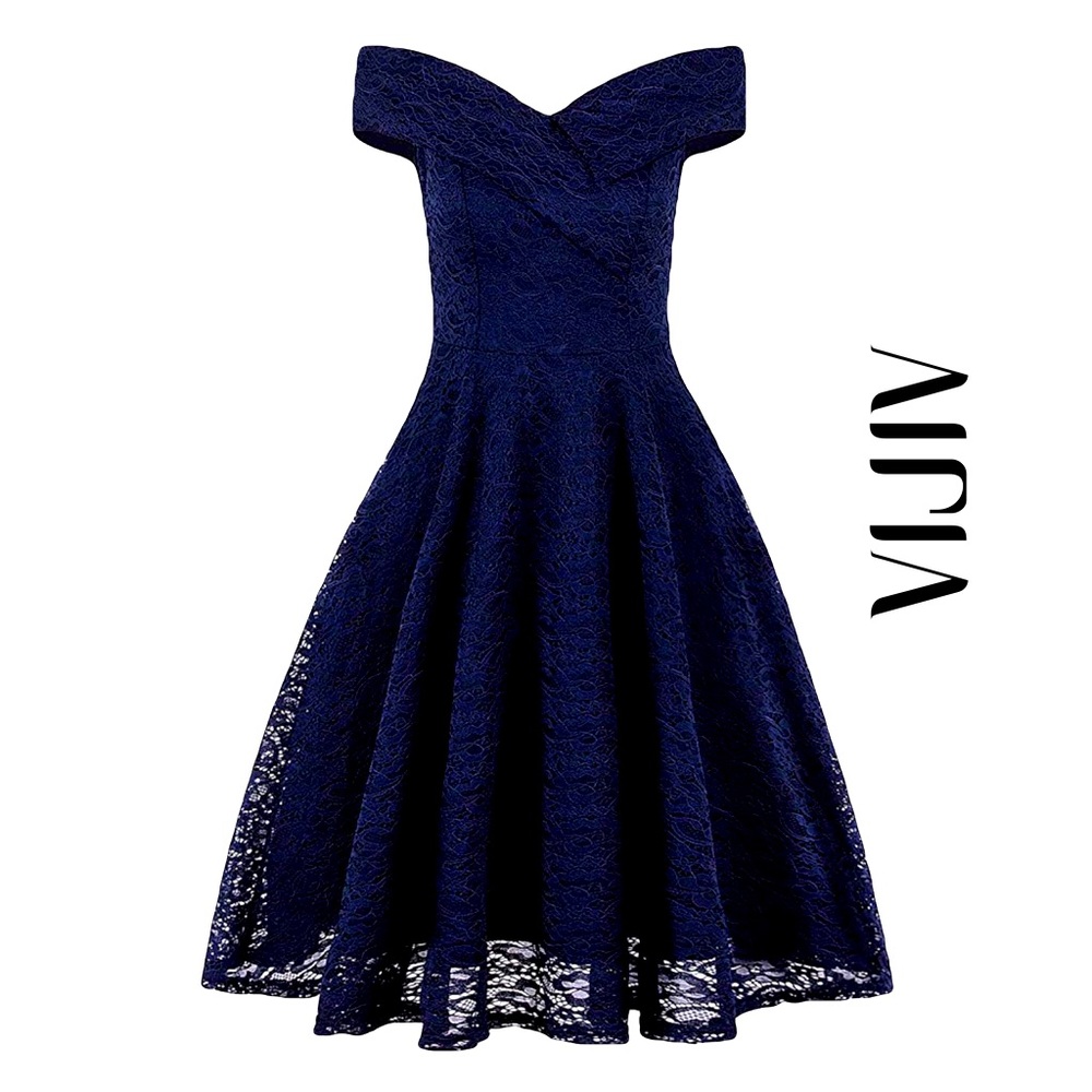 NWT Vintage 1920s Lace Off-The-Shoulder Dress - Lg